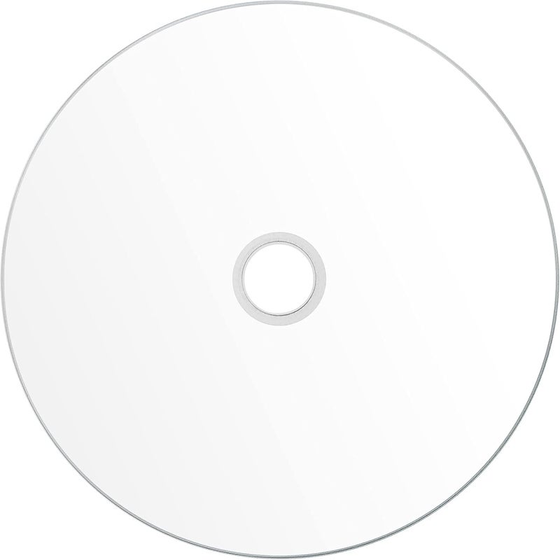 Smartbuy 100 حزمة أقراص CD-R ماسية 48X سعة 700 ميجابايت/80 دقيقة قابلة للطباعة بالحبر الأبيض مع قاع ماسي فضي فارغ لتسجيل البيانات - Image 2